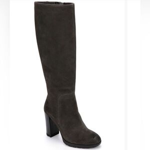 Kenneth Cole New York Charcoal Gray Suede Heeled Boots Justin 2.0 NWOB